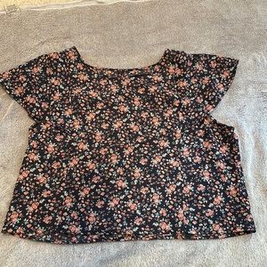 paper + tee floral blouse, size XL